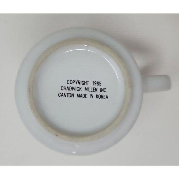 1985 Chadwick Miller Summer Theme Mauve Bowtie Cat Coffee Mug W2 - Picture 4 of 4